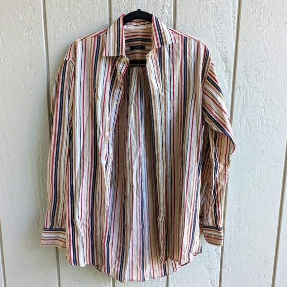 COPY - Vintage Burberry Stripe button down dress shirt top Small